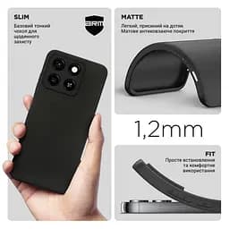 Чехол-накладка для смартфона ZTE Blade A55 4G/A35 4G, противоударный, силиконовый, термополиуретановый (ТПУ), с защитой камеры и корпуса, черный, защита всего корпуса, ArmorStandart (ARM81529) - мініатюра 3