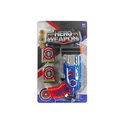 Іграшковий пістолет Hero Weapon з 6 м'якими патронами та мішенями, блакитний