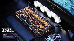 Клавіатура GravaStar Mercury K1 Pro 80keys Kailh Speedy Mint BT/WL/USB RGB CyberFlare (GSK1PRO_BO_BLK) - мініатюра 8