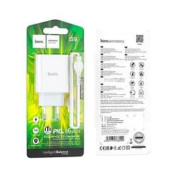Блок зарядний пристрій Hoco C97A на 2 порти 1 USB + 1Type-C 20 W з кабелем Type-C to Type-C - мініатюра 3