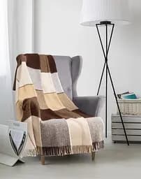 Плед вовняний Vladi Ельф 200х220 біло-бежево-коричневий 1