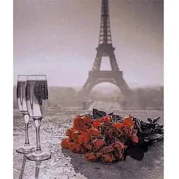 Алмазна мозаїка за номерами Josef Otten Париж. Романтика на двох зі стразами на підрамнику 30 x 40 см