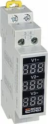 Вольтметр АСКО‑УКРЕМ VMD‑3 AC 80‑500 V модульний цифровий трифазний (A0010250002) - мініатюра 2