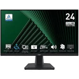 Монітор 23.8" MSI PRO MP245G WLED, IPS, 1920x1080 (16:9), 1 мс, 100 Гц, 300 кд/м², 1300:1, 178°/178°, VGA/HDMI/DP чорний