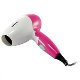 Фен для сушіння волосся Nova NV-3362 дорожній складна ручка 1000 Вт білий/рожевий