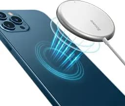 Бездротовий зарядний пристрій Baseus Simple Xiaomini Magnetic Wireless Charger For IP12 with Type-C Cable WXJK-F02 White - мініатюра 7