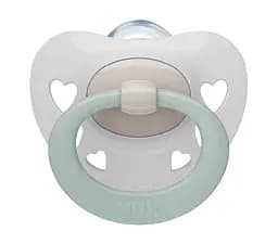 Пустышка силиконовая NUK Signature, ортодонтическая, 0-6 мес., белый (3952343)