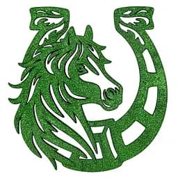 Елочная игрушка MIS LT Лошадь-подкова 11х11х0,5 см зеленый