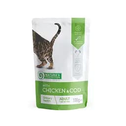Вологий корм для кішок з куркою та тріскою Nature's Protection Urinary health with Chicken and Cod 100 г
