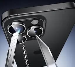 Захисне скло на камеру DK для Apple iPhone 16 Pro Lens Metal Ring Eagle Eye 018409 black 2 шт. - мініатюра 5