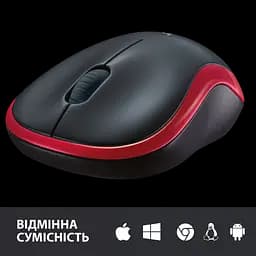 Миша бездротова Logitech M185 Red (910-002240) - мініатюра 2
