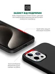Силиконовый чехол для Apple iPhone 15 Pro Max, ICON2 Case, черный, противоударный, панель, защита всего корпуса, матовая поверхность Soft Touch, выступает над дисплеем, совместим с защитными стеклами и пленками, с микрофиброй, ArmorStandart (ARM70528) - мініатюра 5