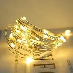 Гірлянда Роса Нитка 100 LED на батарейках 10 м Тепло білий - мініатюра 3