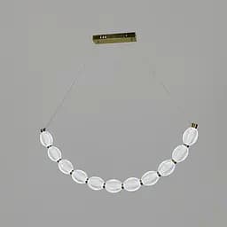 Дугова Led люстра з 11 прозорими рельєфними кульками у корпусі 90 см | Line F | Арт. MJ344-900L AB+CL