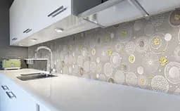 Кухонний фартух Сфери Кульбаби вінілова для кухні 65х250 см Геометрія Сірий Happy Pocket Z184042 - мініатюра 5