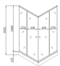 Душова кабіна з низьким піддоном Mixxus Cubic SCT01-90x90x195-TR graphite прозоре скло 4 мм MI6905, Універсальна, прозорий, графіт - мініатюра 5