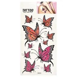 Тимчасове татуювання Помаранчеві та рожеві метелики Tattoo 1020-HM254