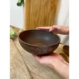Миска керамічна (глиняна) різьблена Декор 700 мл