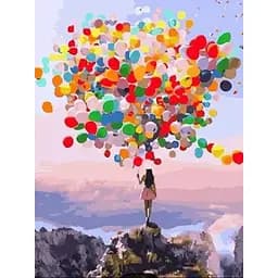Алмазна мозаїка 50*40 на підрамнику повна викладка Різнокольорові повітряні кульки