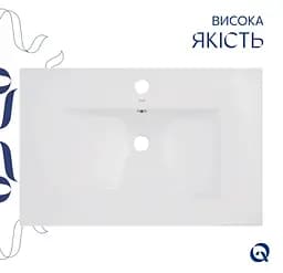 Раковина врізна меблева Qtap Albatross 720х460х180 White без донного клапана QT01113070CW1 - мініатюра 3