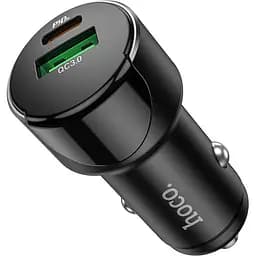 Автомобільний зарядний пристрій Hoco Z42 Light Road PD20W + QC3.0 Black [110008] - мініатюра 4