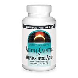 Амінокислота Source Naturals Acetyl L-Carnitine & Alpha-Lipoic Acid 650 мг 30 таб