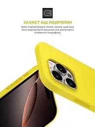 Силиконовый чехол для Apple iPhone 16 Pro Max, ICON2 Case, желтый, противоударный, панель, защита всего корпуса, матовая поверхность Soft Touch, выступает над дисплеем, совместим с защитными стеклами и пленками, с микрофиброй, ArmorStandart (ARM81310) - мініатюра 5