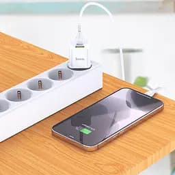 Адаптер мережевий HOCO Type-C to Lightning Cable Prestige charger set N20 |1USB/1Type-C, 20W, 3A, QC/PD| - мініатюра 3