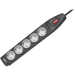 Мережевий фільтр 2E 5хSchuko, 10 м, чорний (2E-SP515M10BK)