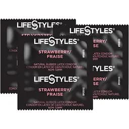 Презервативи LifeStyles Strawberry ароматизовані 3 шт. (ROZ6501053472) - мініатюра 2