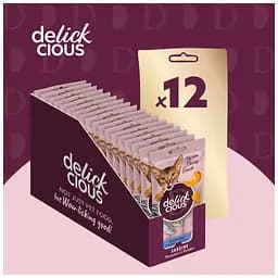 Ласощі для котів Delickcious Сардина з додаванням гарбуза 4 х 15 г (4820269141636)