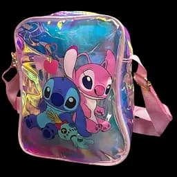 Детская сумка Стич и Ангел голографическая 15х19х6 см (24-490)