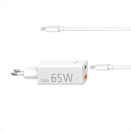 USB-зарядний пристрій Hama GaN, USB-C/USB-A, PD 65 Вт, кабель USB-C 2 м