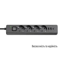 Мережевий фільтр живлення ColorWay (CW-CHE435PDB), 4 розетки/3USB 5M (CW-CHE435PDB) - мініатюра 6