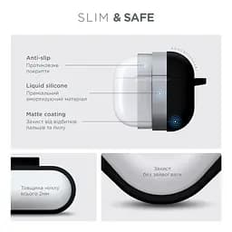 Силіконовий чохол для навушників Apple AirPods 4, Hang Case, чорний, ультратонкий захисний кейс товщиною 2 мм, захист від подряпин, пилу та ударів, компактний, з карабіном для кріплення, ArmorStandart (ARM81277) - мініатюра 3