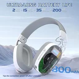 Attack Shark L90 Wireless Gaming Headset — бездротова Bluetooth-гарнітура з мікрофоном для геймерів, Білий - мініатюра 3