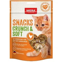 Ласощі для котів снеки з куркою та сиром MERA SNACKS Crunch & Soft Huhn&Käse 200 г