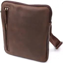 Практичная сумка для мужчин на плечо из натуральной винтажной кожи SHVIGEL 20х22х4 см sum0027429