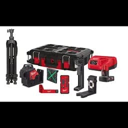 Нівелір лазерний 3D акумуляторний MILWAUKEE, M12 3PLKIT-401P (360 градусів, зелений промінь) (заміна на 4933499379) - мініатюра 2