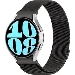 Ремінець для Samsung Galaxy Watch 5 40mm - чорний ширина кріплення 20мм металевий Watchbands Milanese Button (W42-6WB20624488)