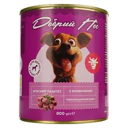 Влажный корм для собак Добрий Пес паштет с говядиной 800 г