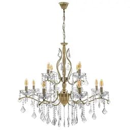 Люстра свічка Brille підвісна кришталева E14 40W BZ (BCL-679S/12)