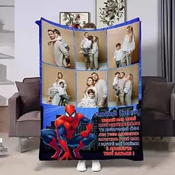 Плед 3D зі своїм фото для сина Сину Людина Павук на 6 фото 4402_A 17874 160х200 см