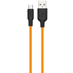 USB Cable Hoco X21 Silicone MicroUSB Black/Orange 1m