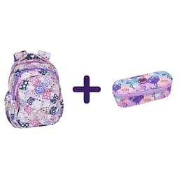 Набір: Рюкзак CoolPack Jerry White Bunny (F029833) + Пенал на блискавці CoolPack Campus Tie Dye з органайзером для ручок 23x9x5 см (F062912)