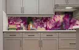 Кухонний фартух Пишна вінілова сакура для кухні 65х250 см квіти вишні Рожевий Happy Pocket Z184686 - мініатюра 2