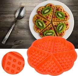 Силіконова форма для випічки вафель Серце, Kitchen Master Червоний 82546 - мініатюра 5