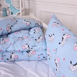 Набір дитячий MirSon зима Kids Time 20-0037 Cute blue zebra 110x140 см EcoSilk: ковдра з подушкою (2200009665479) - мініатюра 2
