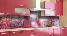 Кухонний фартух Роса Квіти Відблиски ПВХ 60х200 см самоклеючий вініловий Абстракція Рожевий Happy Pocket Z184321 - мініатюра 3