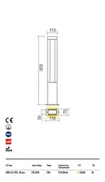 Стовпчик DOLMEN ST H80 LED SMD 13W IP54 DG 3000K(4.1.2) Redo 90125 - мініатюра 3